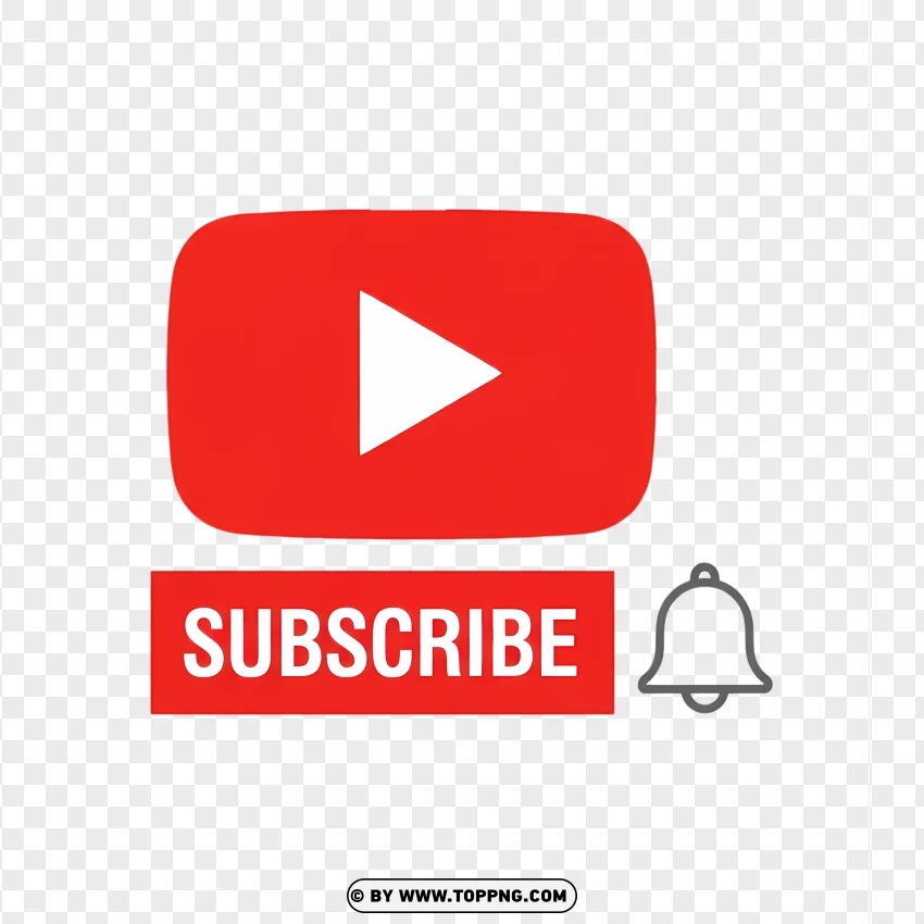 Youtube Play Button With Alert Bell PNG Transparent Background