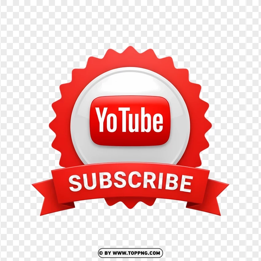 Youtube Red Subscribe Badge PNG Transparent Background