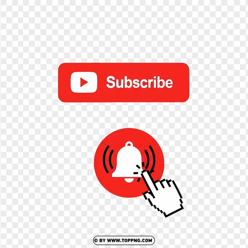 Youtube Subscribe Button And Bell Icon PNG Transparent Background