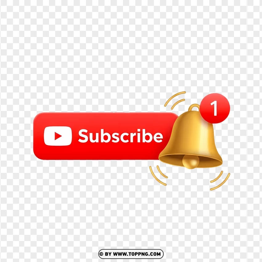 Youtube Subscribe Button And Bell Ring PNG Transparent Background