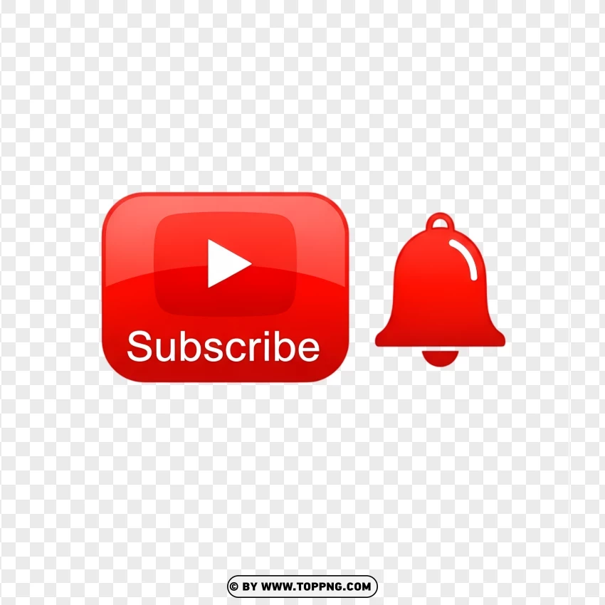 Youtube Subscribe Logo With Alert Symbol PNG Transparent Background