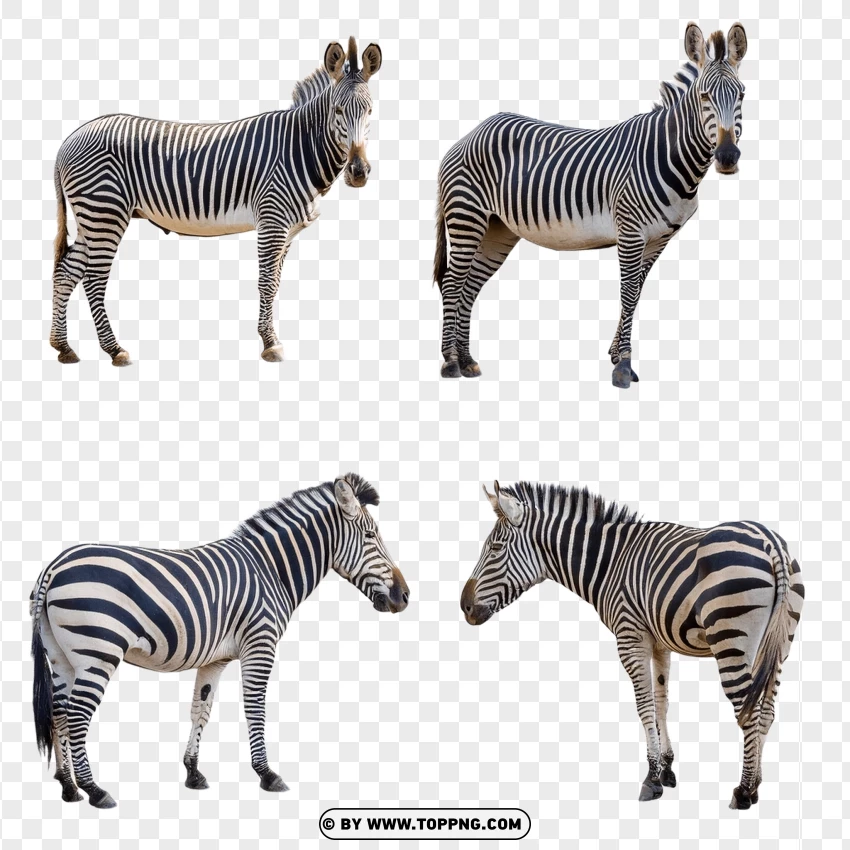 Two Zebras Facing Each Other PNG Transparent Background