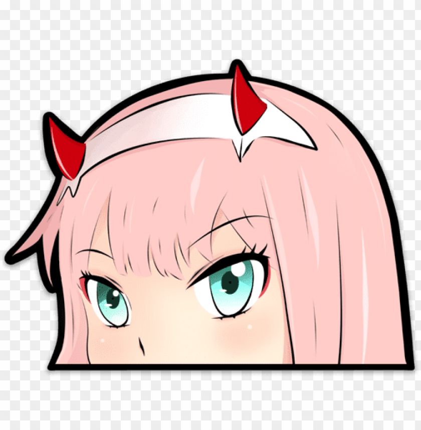 free PNG zero two peeker - zero two peeking sticker PNG image with transparent background PNG images transparent