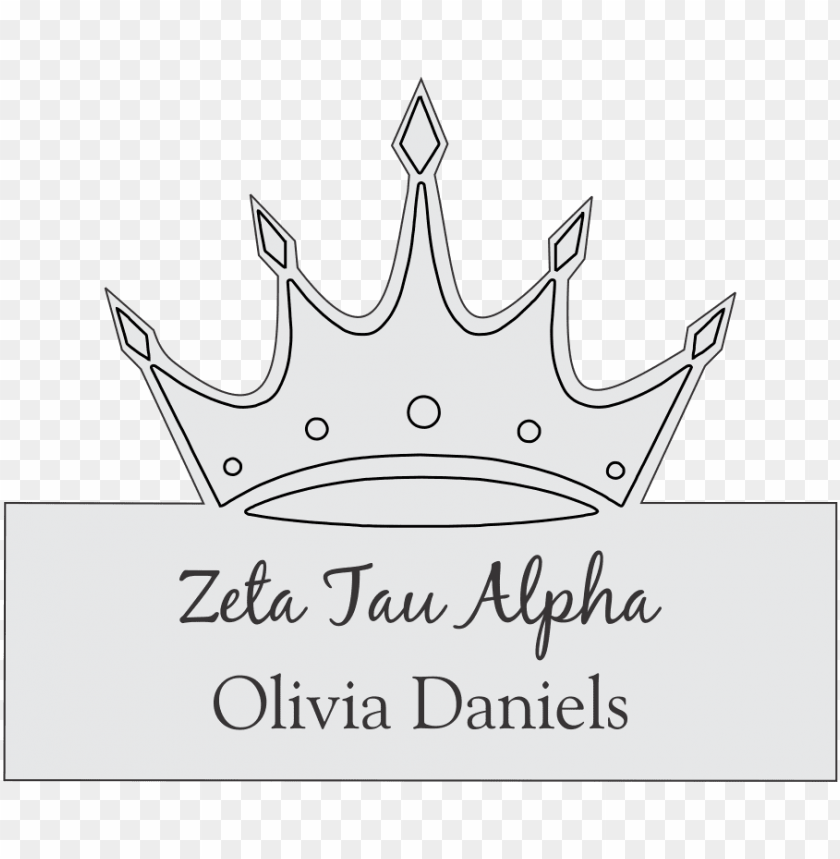 Zeta Tau Alpha New Crown Name Badge Crown Name s Png Image With Transparent Background Toppng