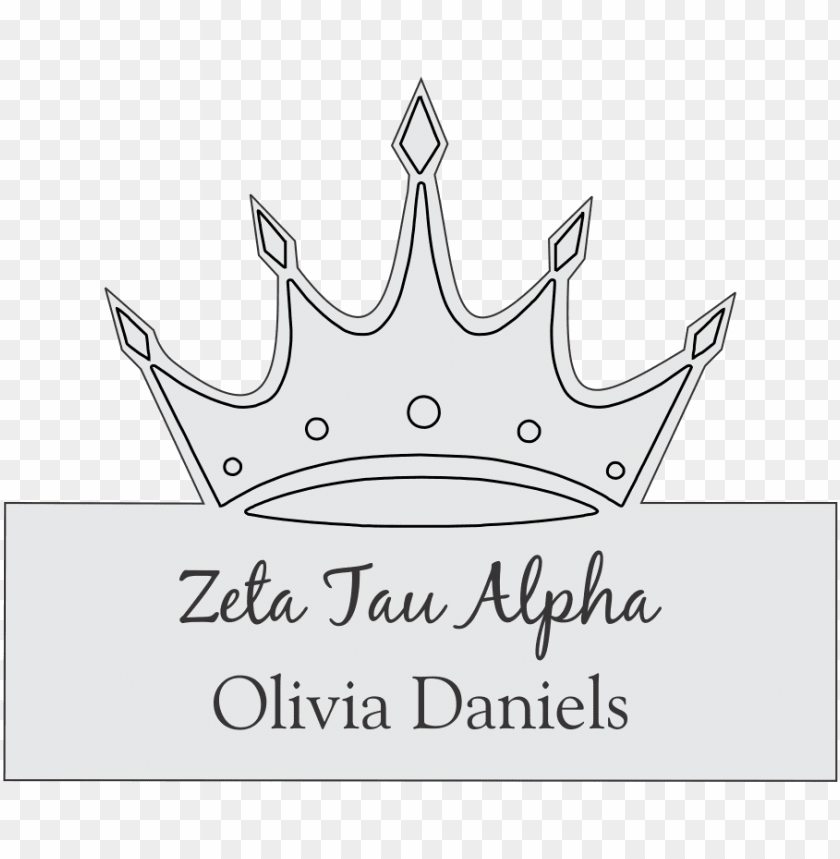 Zeta Tau Alpha New Crown Name Badge - Crown Name Tags PNG Transparent Background