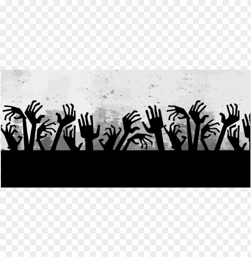 zombie hands reaching up black and white