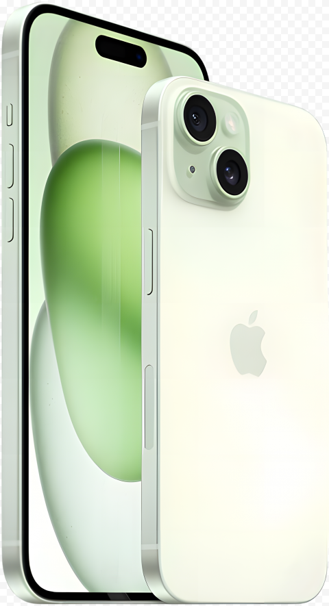 HD Green Apple iPhone 15 PNG Transparent