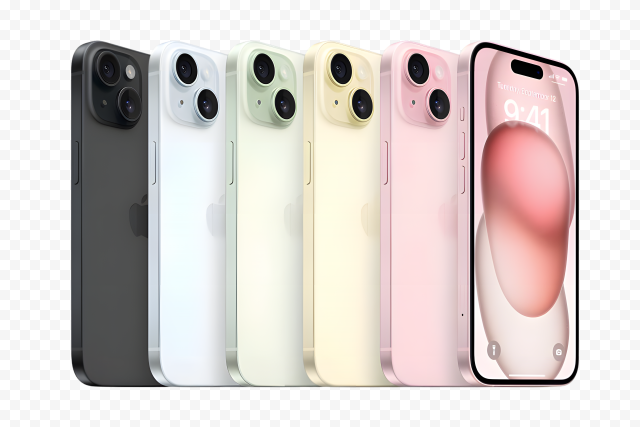 Apple iPhone 15 Lineup Colorful PNG HD