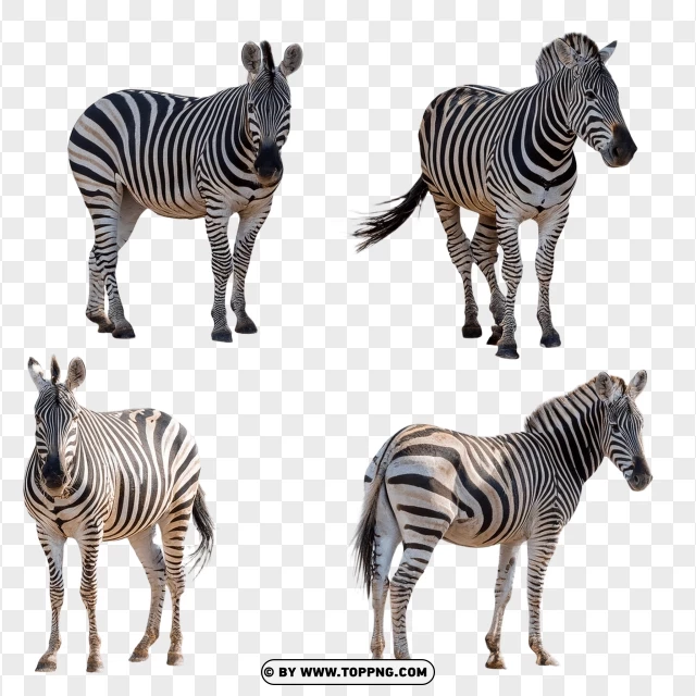 Small Group Of Zebras Standing PNG Transparent Background