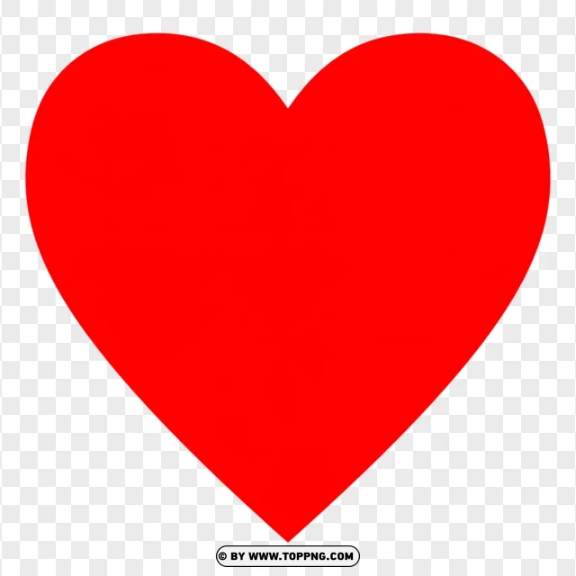 Bold Red Big Heart Symbol With Classic Shape PNG Transparent Background