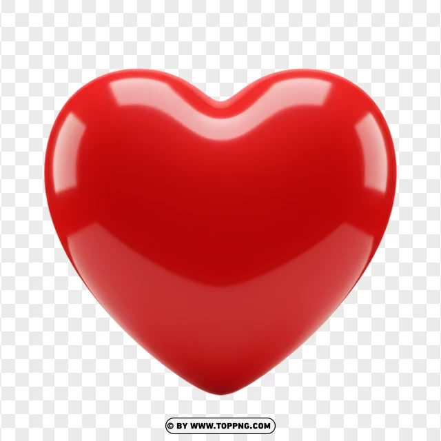 Shiny Big Heart Photo With 3D Effect PNG Transparent Background