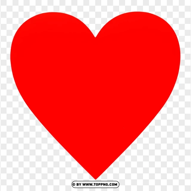 Big Heart Image With Simple Red Shape PNG Transparent Background