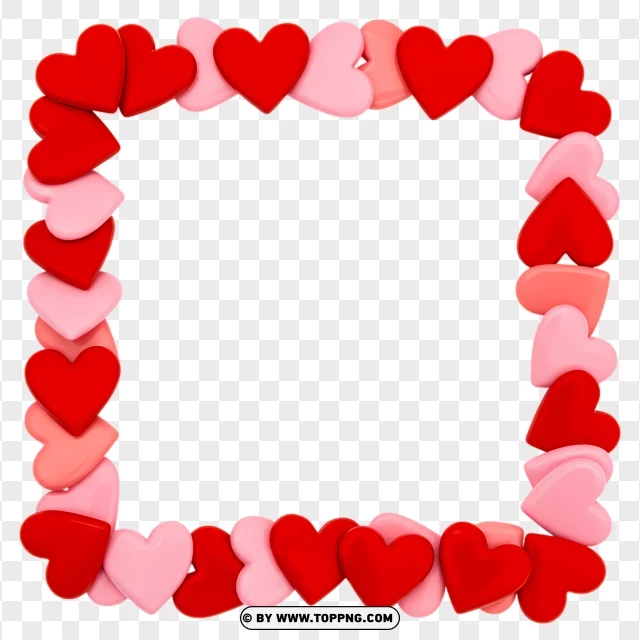 Cute Heart Border PNG Transparent Background