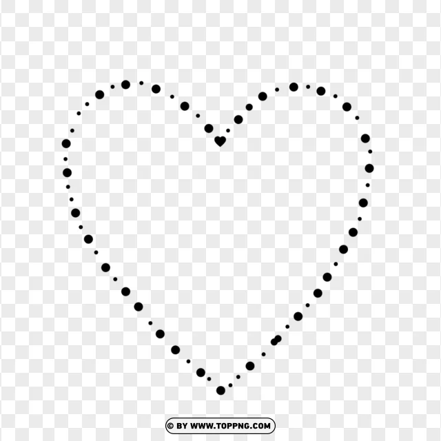 Dotted Heart Border PNG Transparent Background