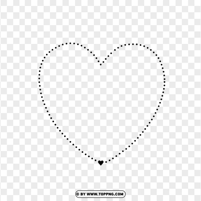 Elegant Dotted Heart Border PNG Transparent Background