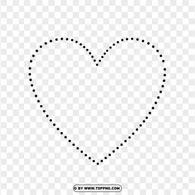 Dotted Heart Border Clipart Black And White PNG Transparent Background