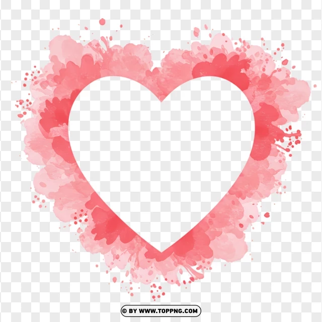 Soft Blurred Heart Border PNG Transparent Background