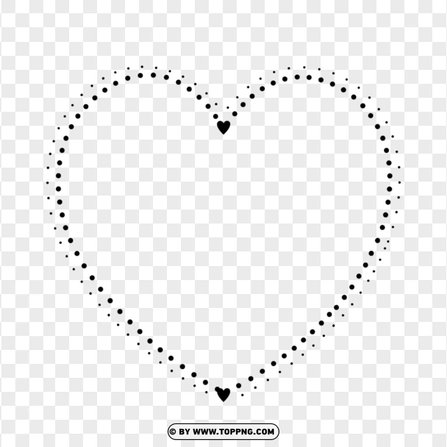 Minimalist Heart Border Clipart With Dotted Outline PNG Transparent Background