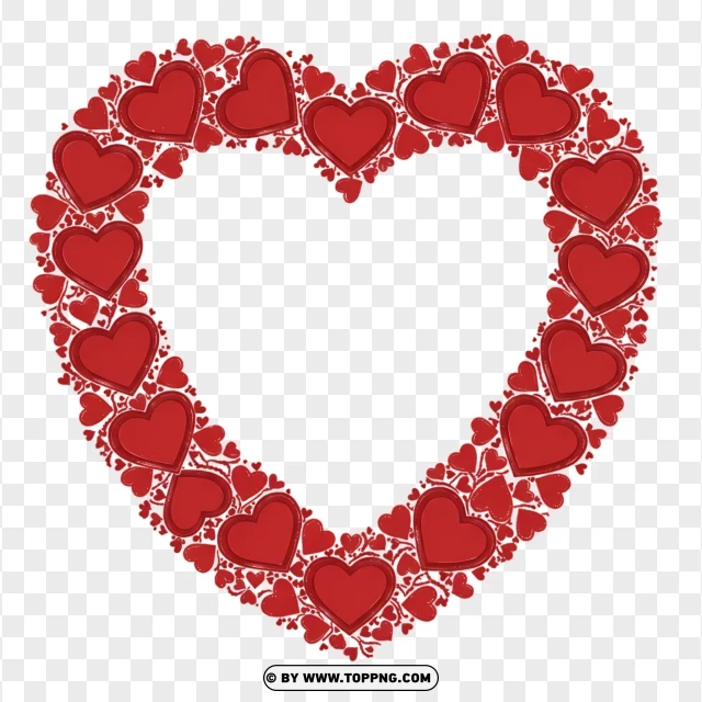 Heart Shape Border With Detailed Design PNG Transparent Background