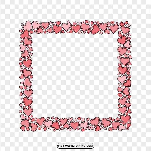 Frame Heart Border With Modern Red Design PNG Transparent Background