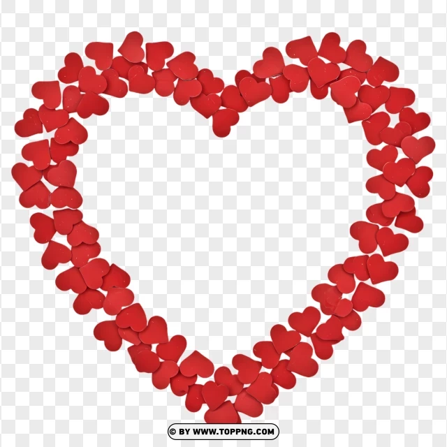 Heart Frame With Romantic Red Heart Shape PNG Transparent Background