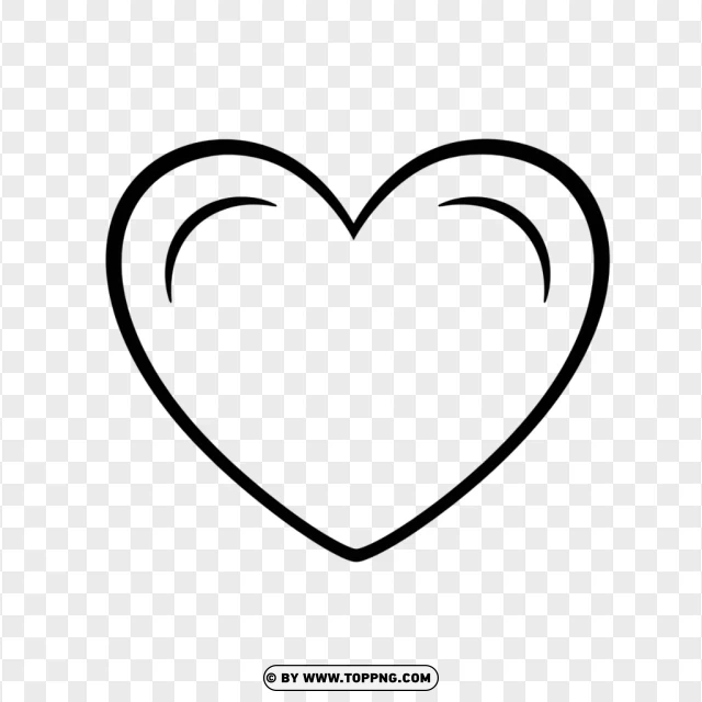 Blank Heart Coloring Page With Curved Details PNG Transparent Background