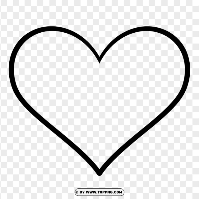 Minimalist Heart Outline Coloring Page PNG Transparent Background
