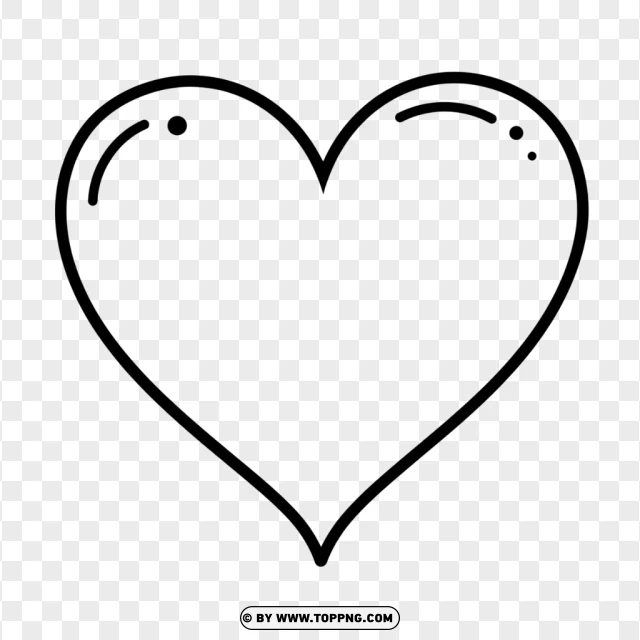 Blank Heart Coloring Page With Simple Outline PNG Transparent Background