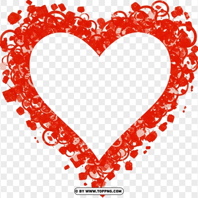 Heart Artwork With Splatter Effect PNG Transparent Background