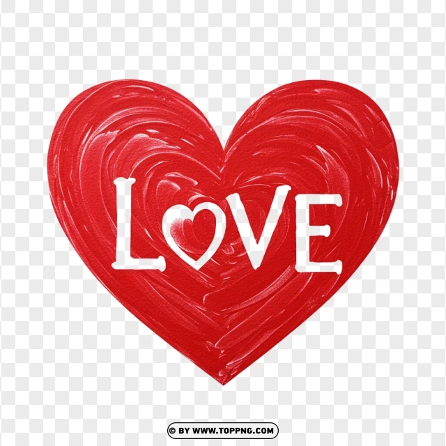 Heart Shaped Artwork With Elegant Love Lettering PNG Transparent Background
