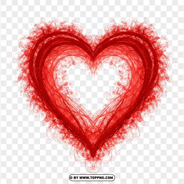 Heart Art Print With Fiery Glow Effect PNG Transparent Background