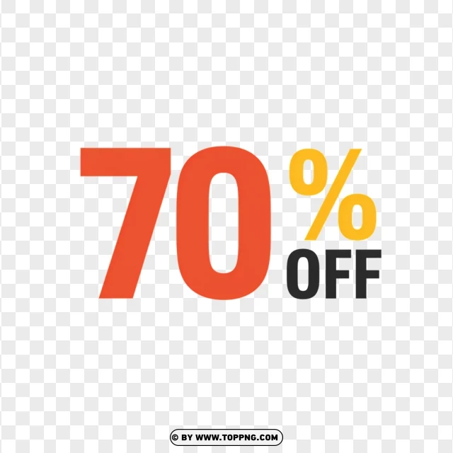 70% Off Discount With Clean Design PNG Transparent Background