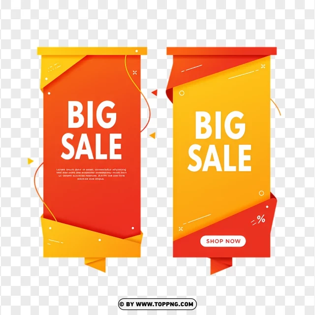 Big Sale Vertical Banner For Promotions PNG Transparent Background