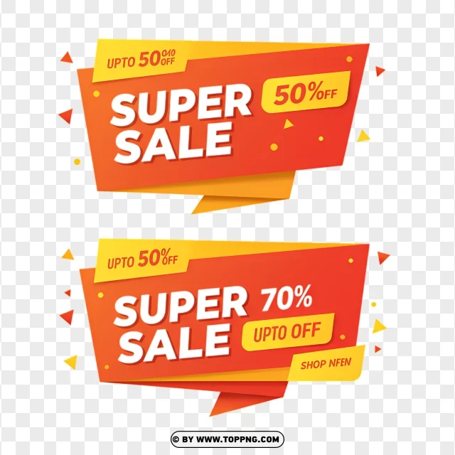 Super Sale Tag With 70% Off Discount PNG Transparent Background