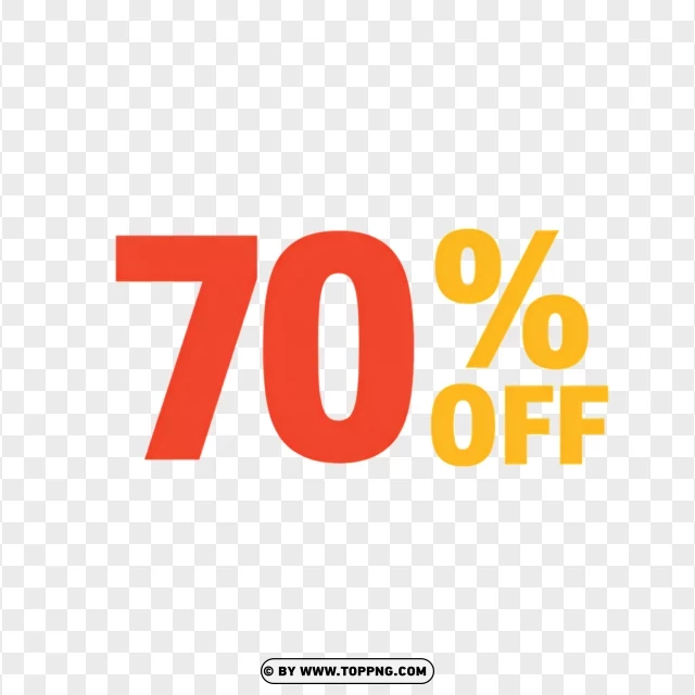 70% Off Sale Label For Promotions PNG Transparent Background