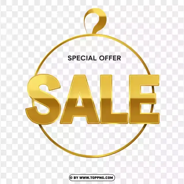 Golden Sale Label With Elegant Design PNG Transparent Background