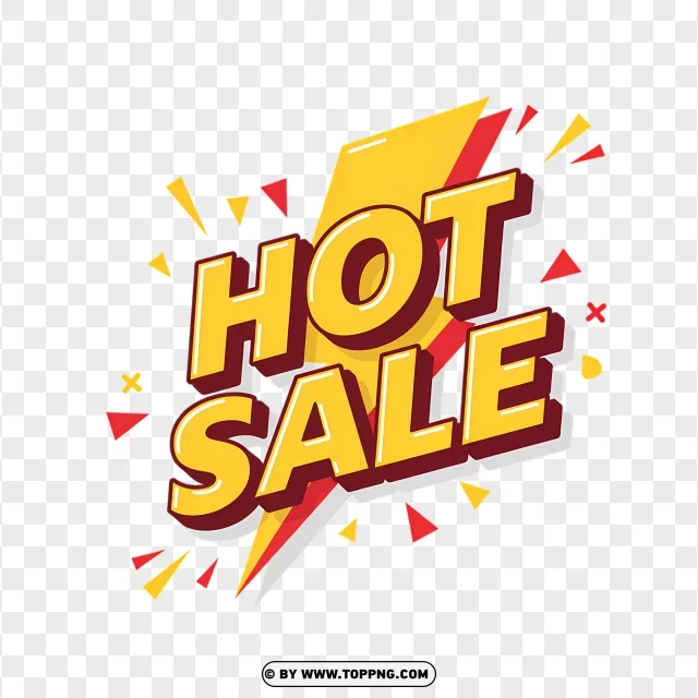 Hot Sale Label With Confetti PNG Transparent Background