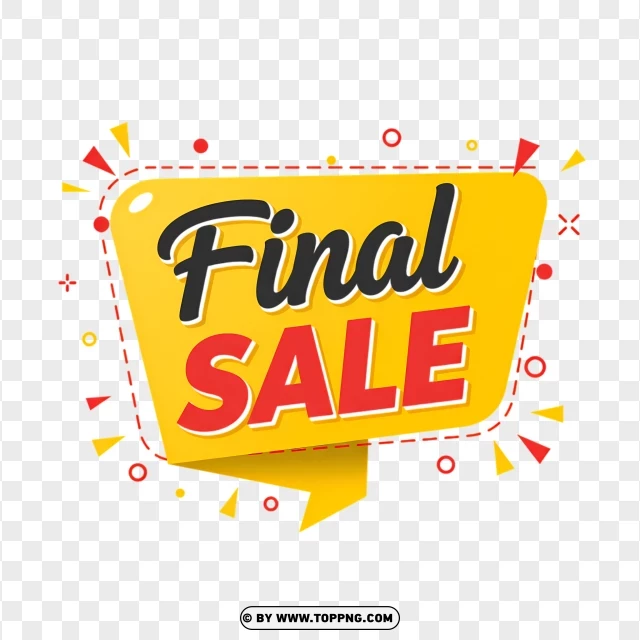 Final Sale Label With Promotional Elements PNG Transparent Background