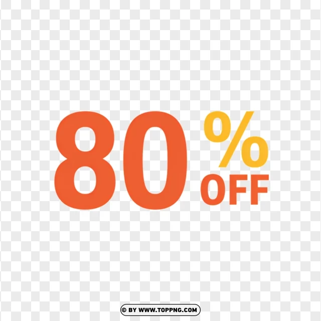 80% Off Price Tag For Big Discounts PNG Transparent Background