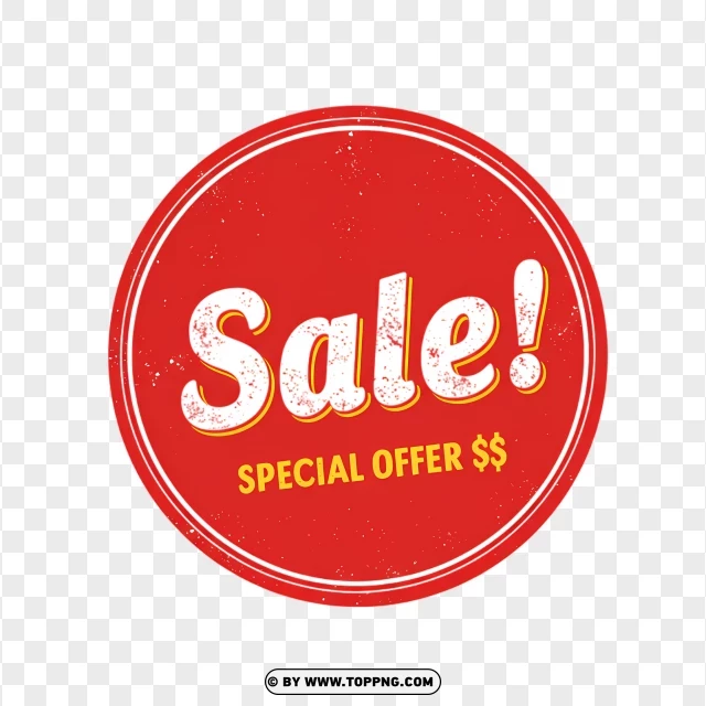 Sale Special Offer With Red Round Badge PNG Transparent Background