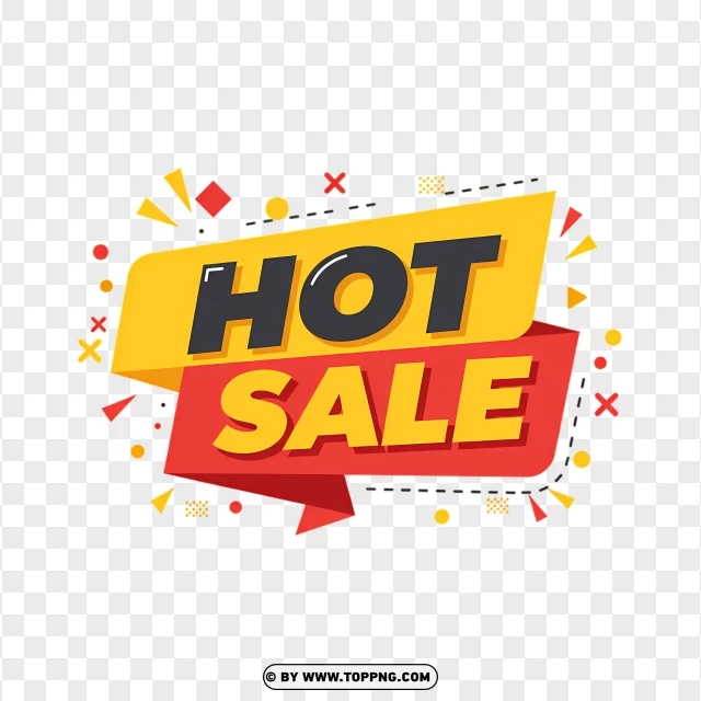 Hot Sale Sticker With Bold Yellow PNG Transparent Background