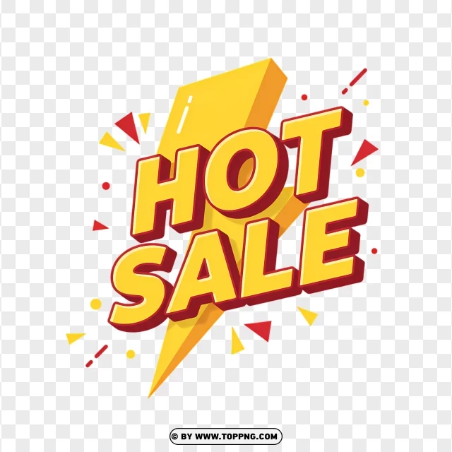 Hot Sale Banner With Confetti PNG Transparent Background