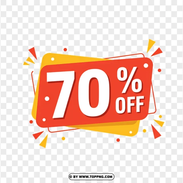 70% Off Discount Badge For Flash Sale PNG Transparent Background