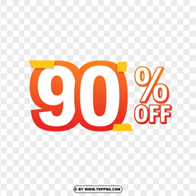 90% Off Discount Sticker For Flash Sale PNG Transparent Background