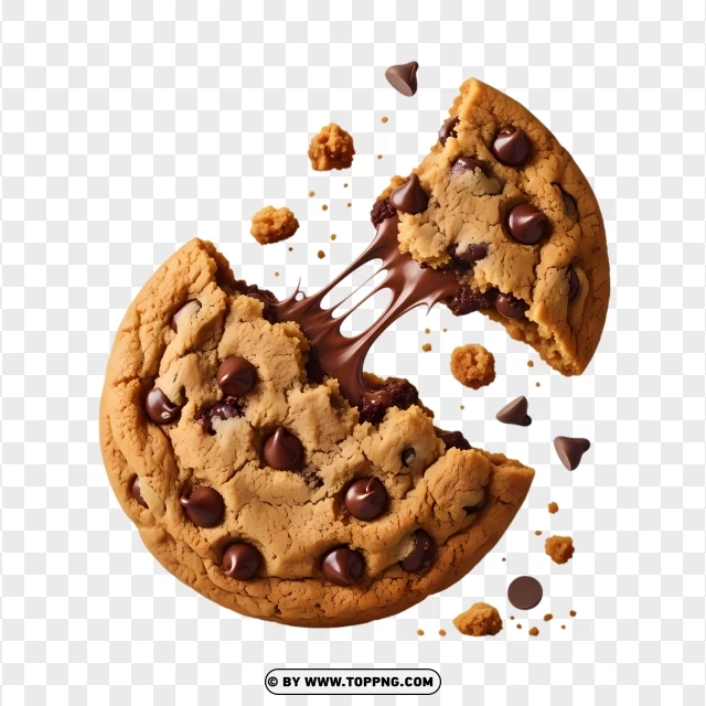 Broken Chocolate Chip Cookie Pieces PNG Transparent Background