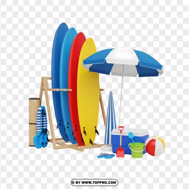 Multiple Surfboards Standing Together PNG Transparent Background