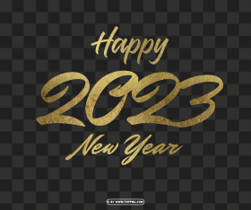2023 Gold Happy New Year Design Image Png