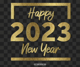 2023 Gold Happy New Year Design Png