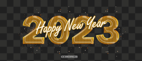 2023 Happy New Year Luxury Golden Design Png