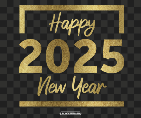 2025 Gold Happy New Year Design Png